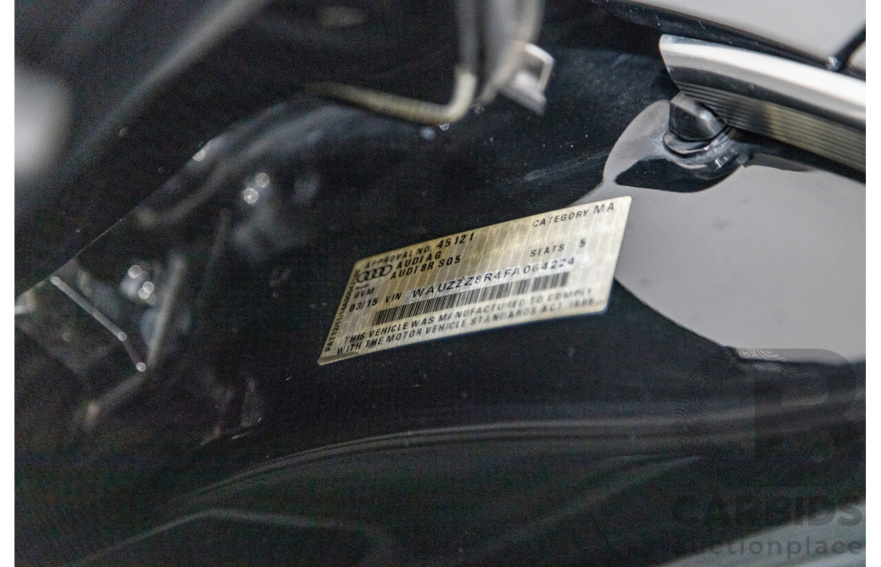 3/2015 Audi SQ5 3.0 TDI Quattro (AWD) 8R MY15 5d Wagon Metallic Black Twin Turbo Diesel V6 3.0L