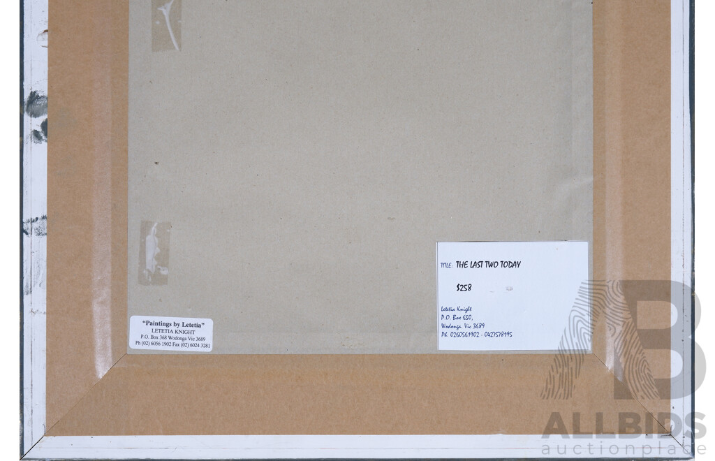 Letetia Knight, (20th Century, Australian), The Last Two Today, Oil on Board, 52 x 42 cm (frame)