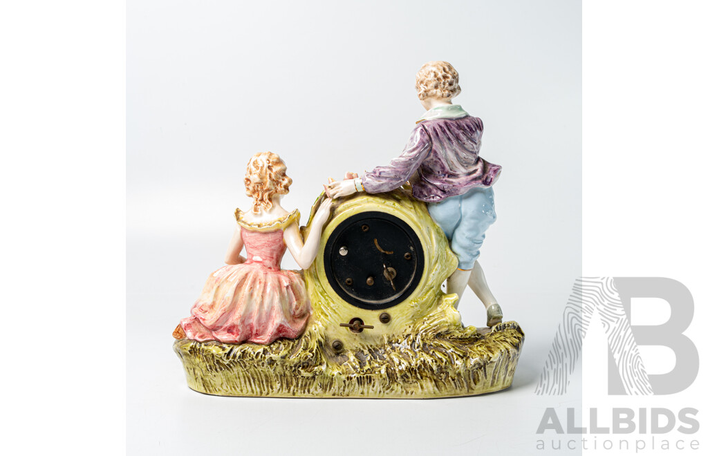 Japanese Musical Meiko Tokei Ceramic Clock, Plays Swan Lake