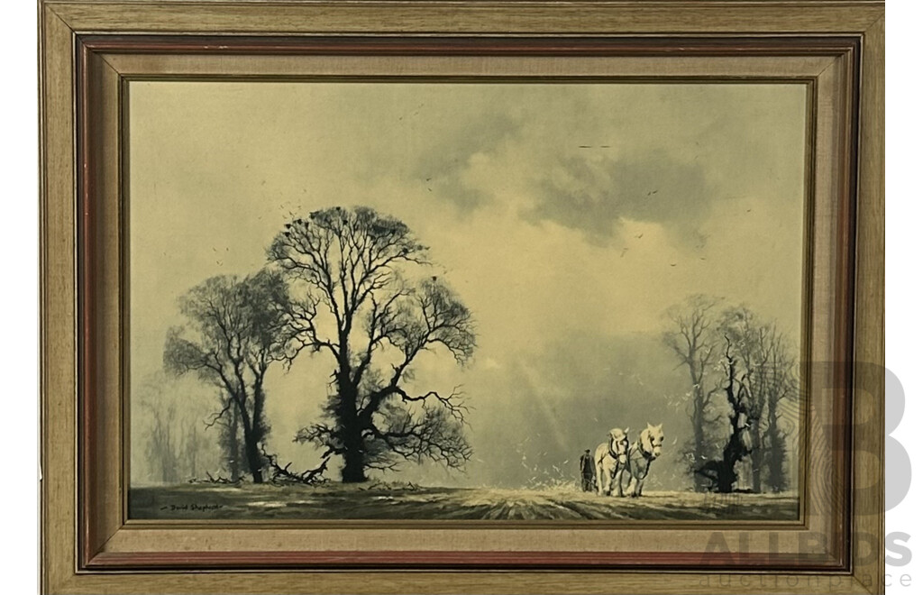 David Sheperd CBE, (20th Century, British, 1931-2017), Winter Plough, Quality Print of the Original, 69 x 95 cm (frame)