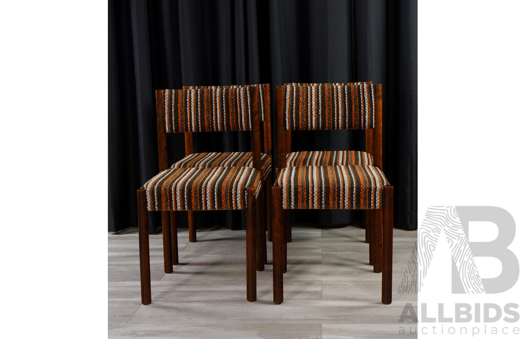 Set of Four Retro Timber Framed Dining Chairs