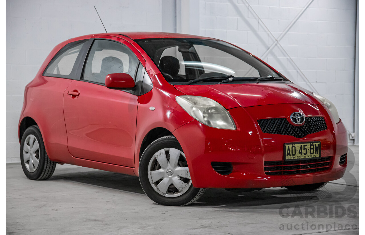 1/2007 Toyota Yaris YR NCP90R 3d Hatchback Cherry Red 1.3L