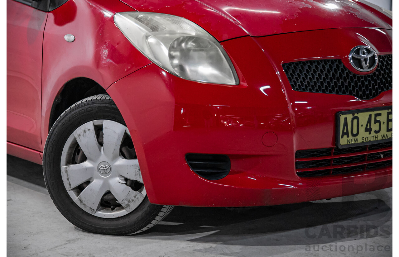 1/2007 Toyota Yaris YR NCP90R 3d Hatchback Cherry Red 1.3L