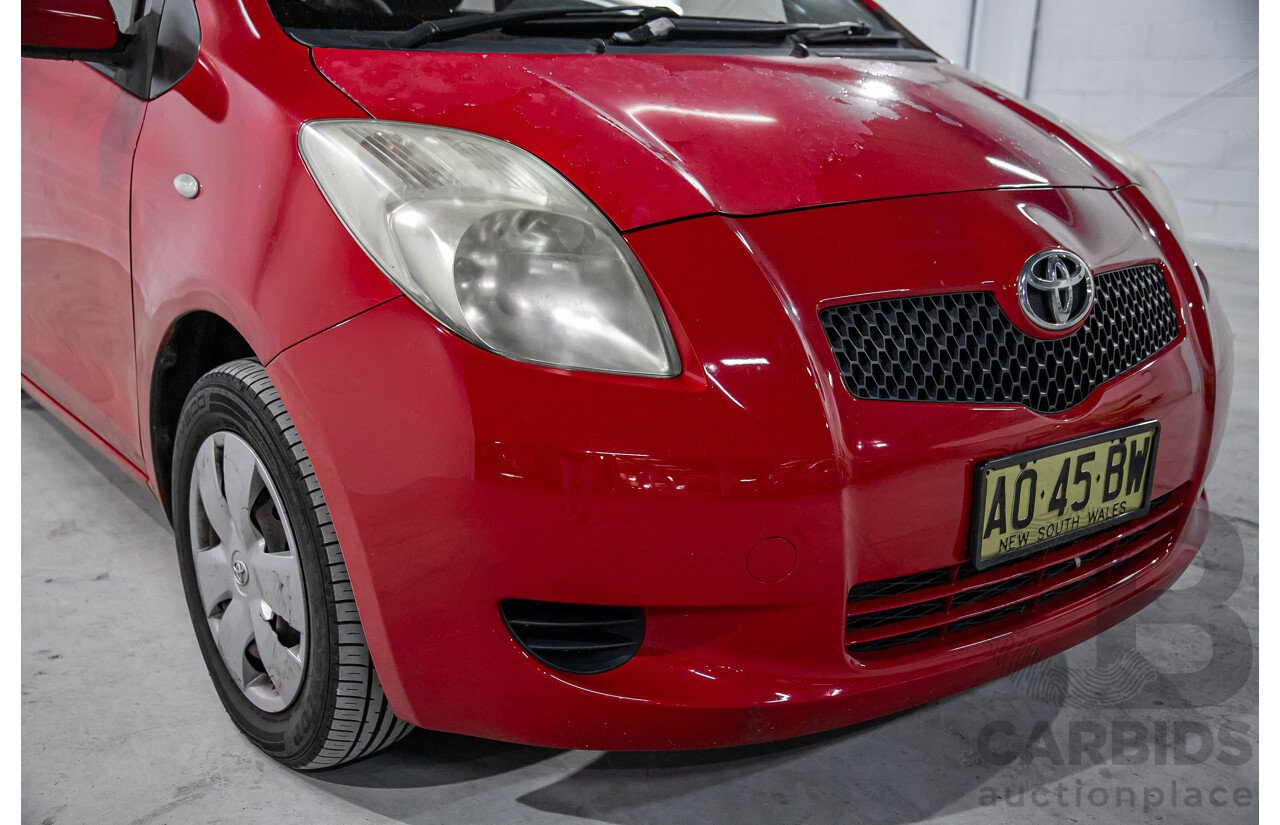 1/2007 Toyota Yaris YR NCP90R 3d Hatchback Cherry Red 1.3L