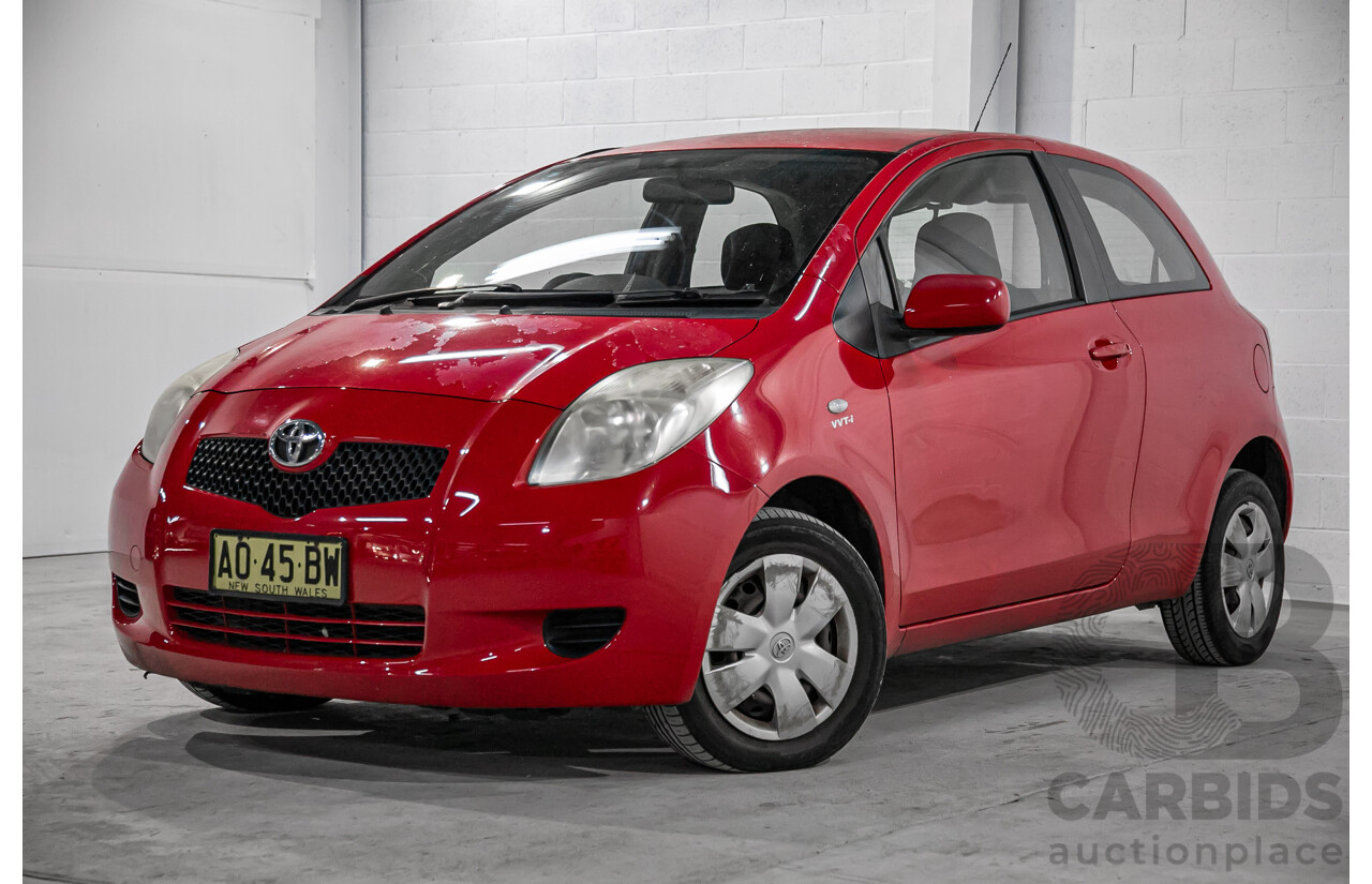 1/2007 Toyota Yaris YR NCP90R 3d Hatchback Cherry Red 1.3L