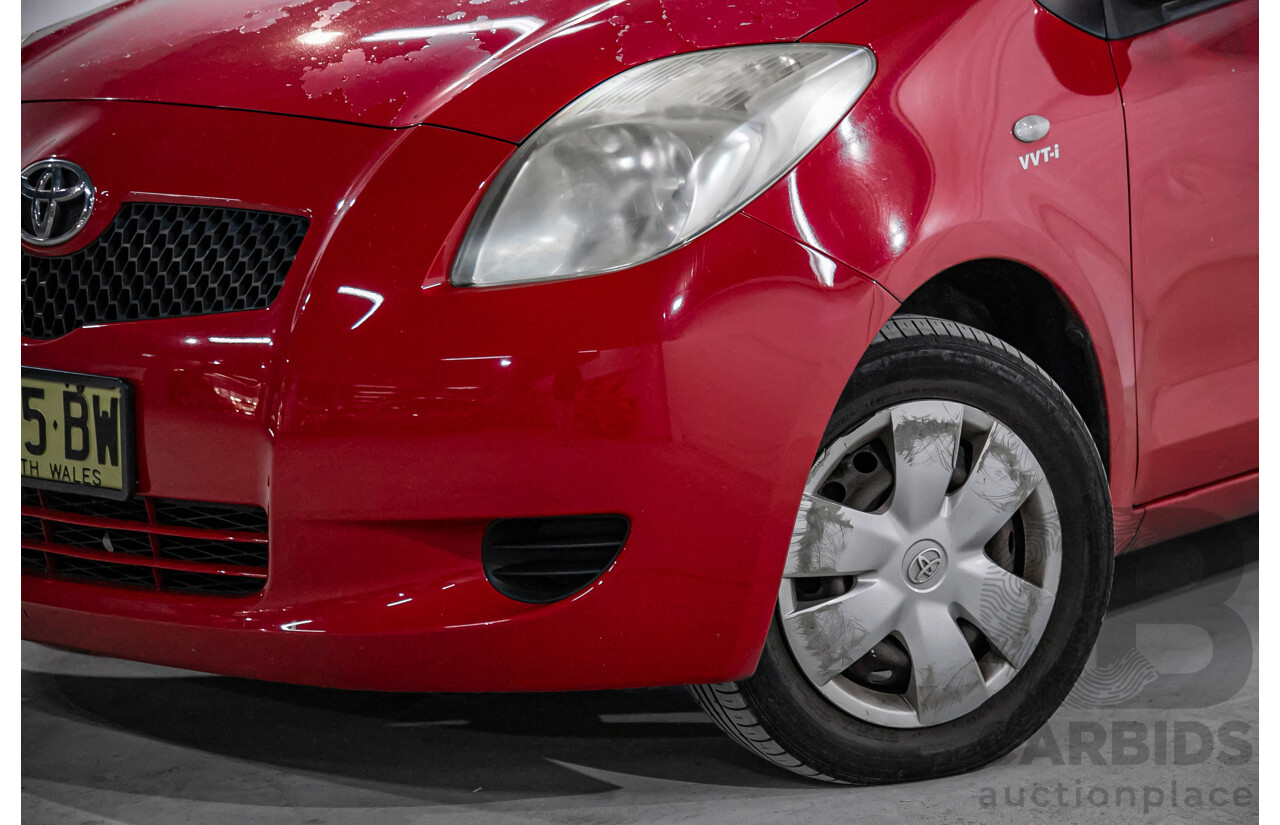 1/2007 Toyota Yaris YR NCP90R 3d Hatchback Cherry Red 1.3L