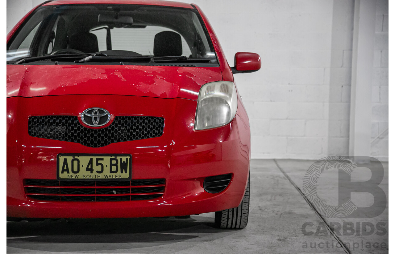 1/2007 Toyota Yaris YR NCP90R 3d Hatchback Cherry Red 1.3L