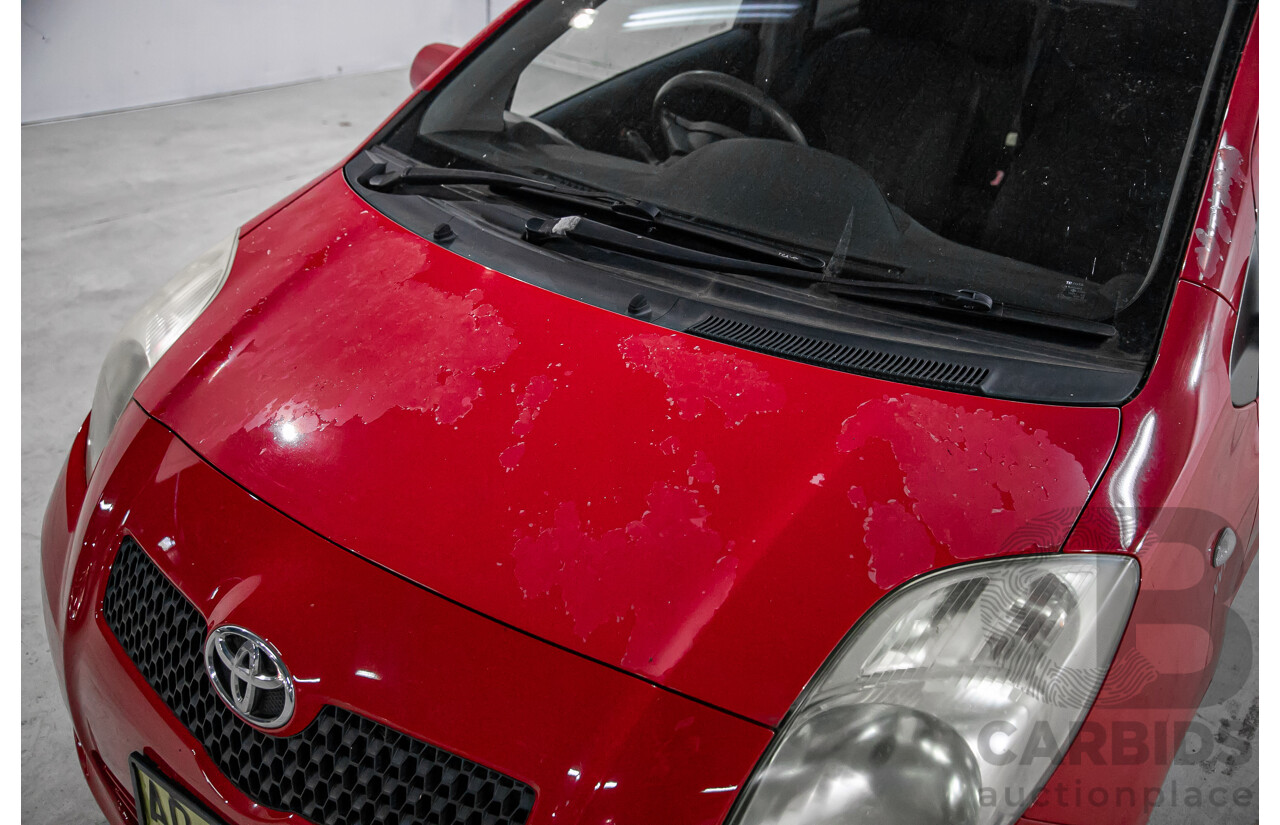 1/2007 Toyota Yaris YR NCP90R 3d Hatchback Cherry Red 1.3L