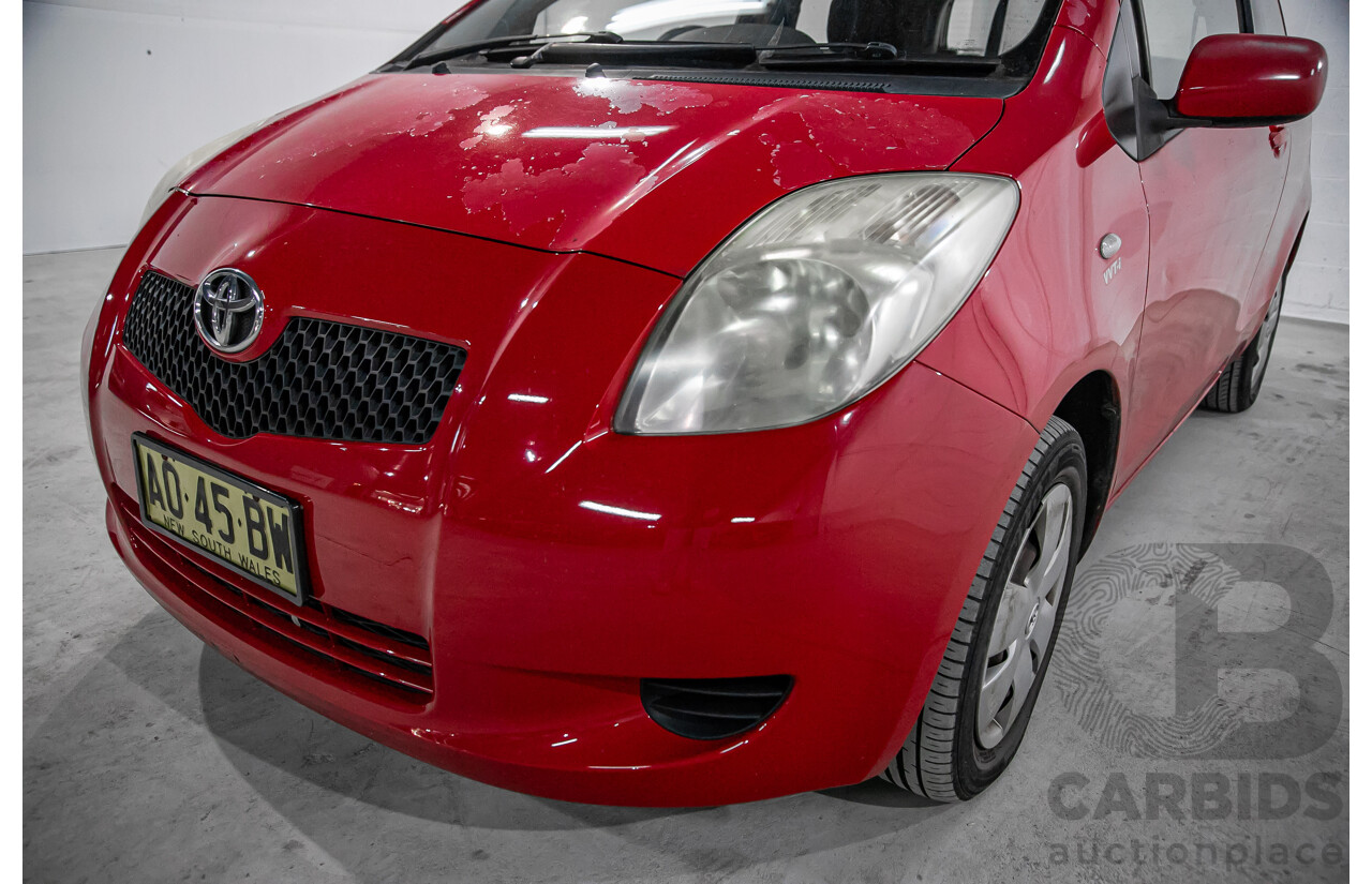 1/2007 Toyota Yaris YR NCP90R 3d Hatchback Cherry Red 1.3L