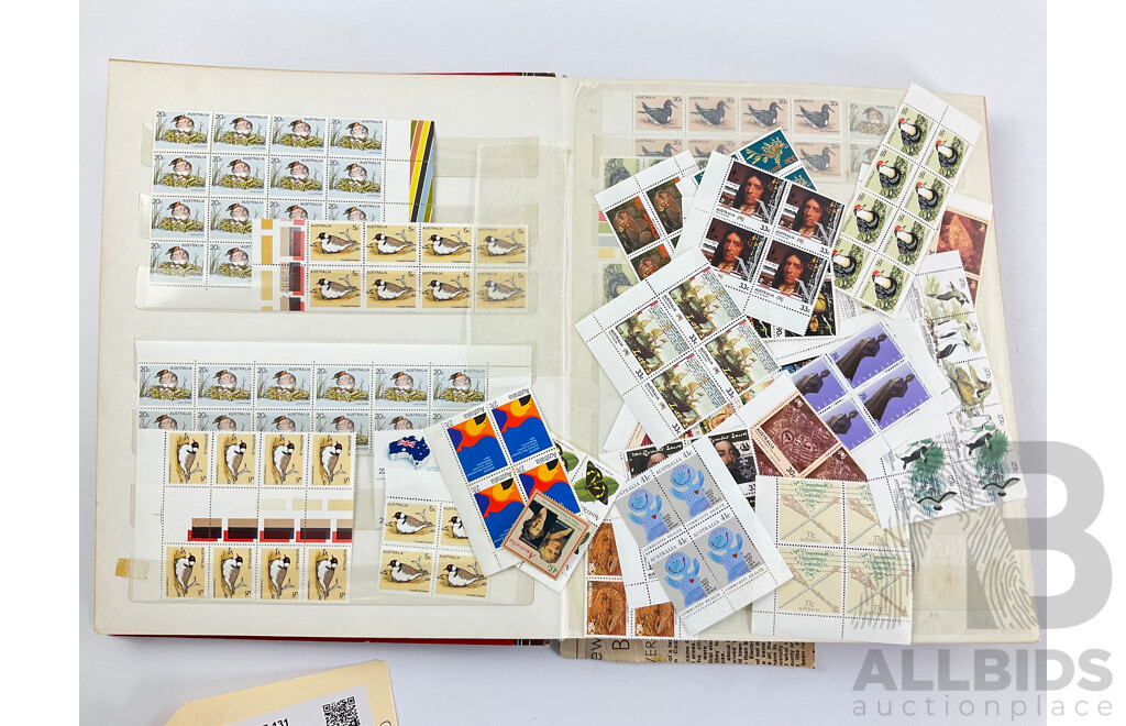 Album of Australian Blocks, Strips and Gutters, Mostly Late 1970's/Early 1980's Including Four Two Dollar Painting Series Block, Sets, Some Predecimal