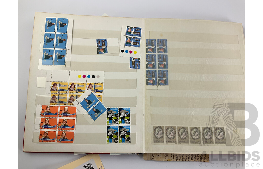 Album of Australian Blocks, Strips and Gutters, Mostly Late 1970's/Early 1980's Including Four Two Dollar Painting Series Block, Sets, Some Predecimal