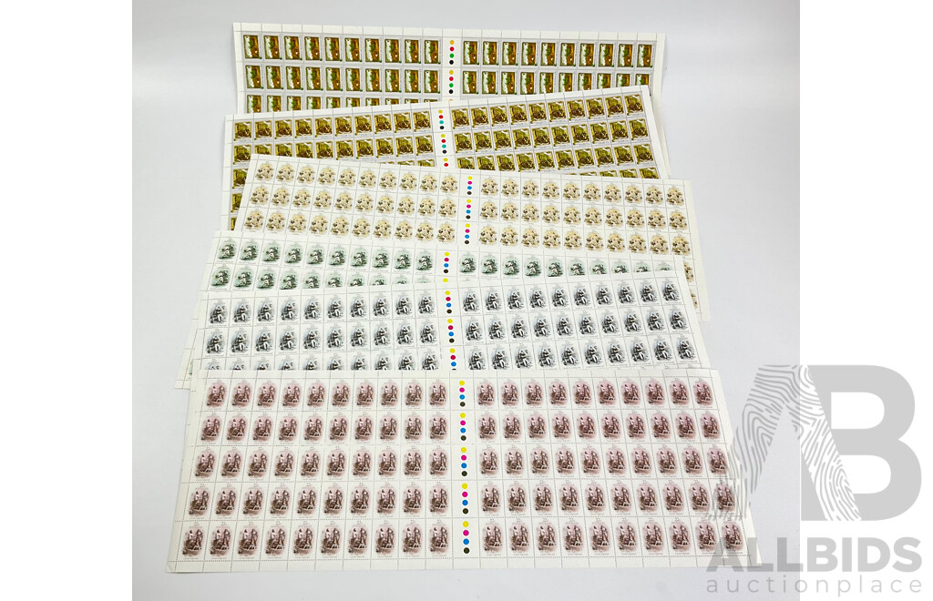 Australian 1981 Gold Rush Era Stamp Sheet Set and 1982 Christmas Part Set Stamp Sheets
