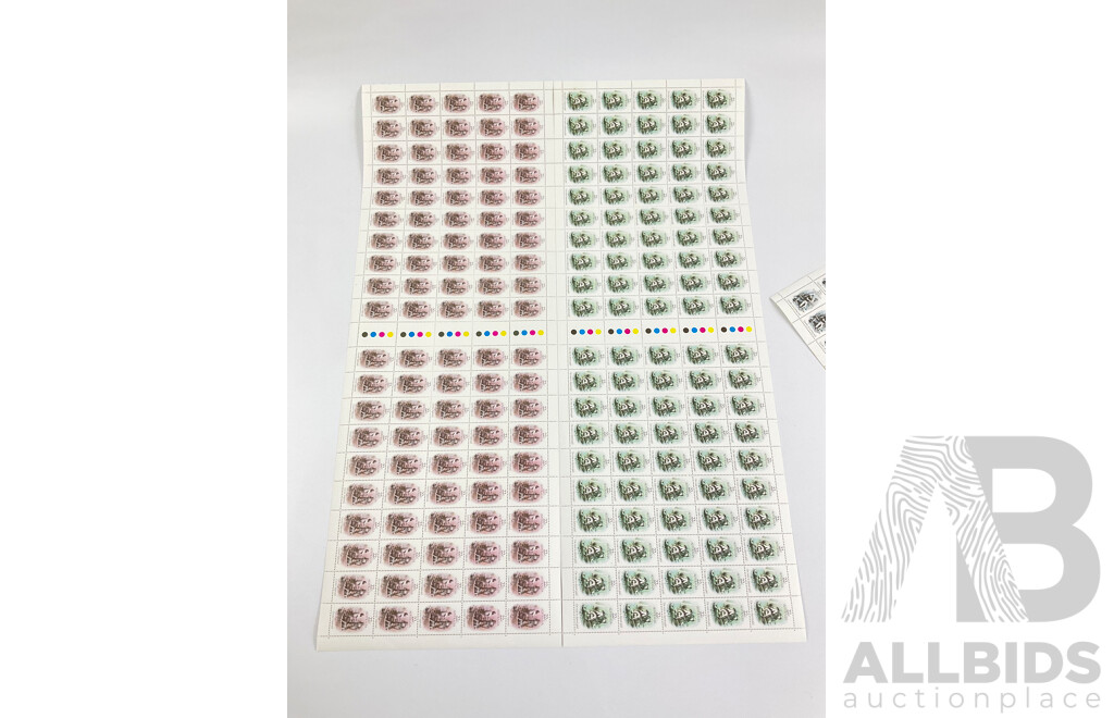 Australian 1981 Gold Rush Era Stamp Sheet Set and 1982 Christmas Part Set Stamp Sheets