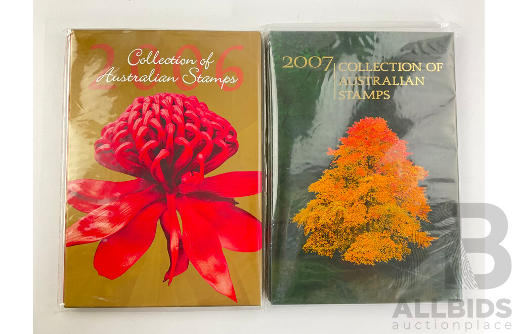 Australian Annual Stamp Albums, Years 2006 and 2007- Face Value $159