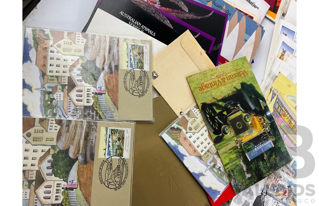 Collection of Australian 1980's Stamp Packs and First Day Covers Including Bicentennial, Living Together Stamp Books, Art of Our Country