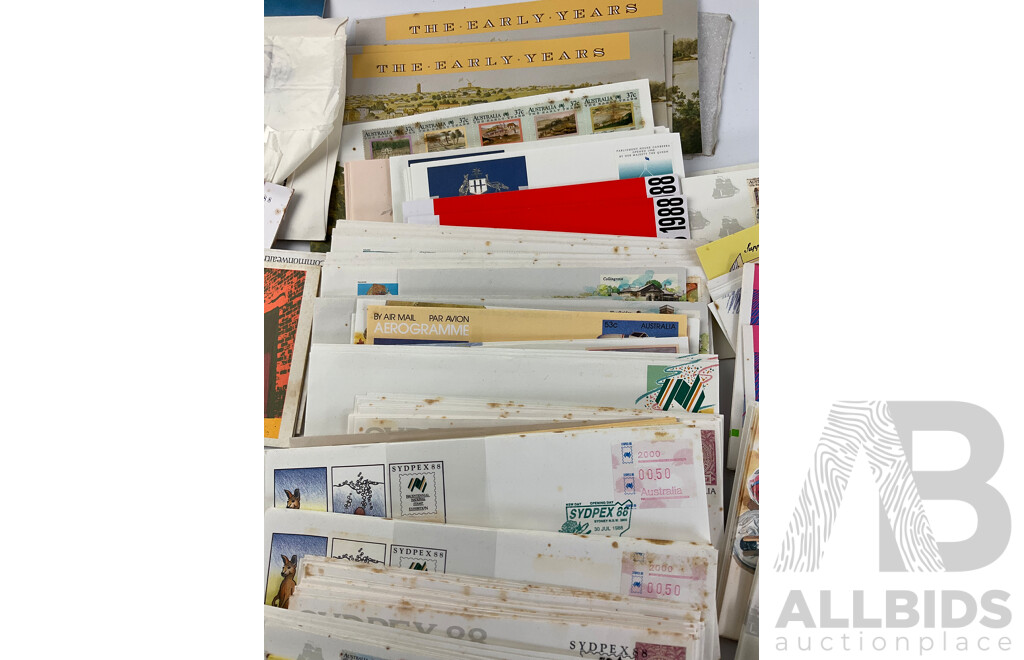 Collection of Australian 1980's Stamp Packs and First Day Covers Including Bicentennial, Living Together Stamp Books, Art of Our Country
