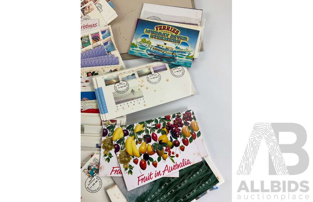 Collection of Australian 1980's Stamp Packs and First Day Covers Including Bicentennial, Living Together Stamp Books, Art of Our Country
