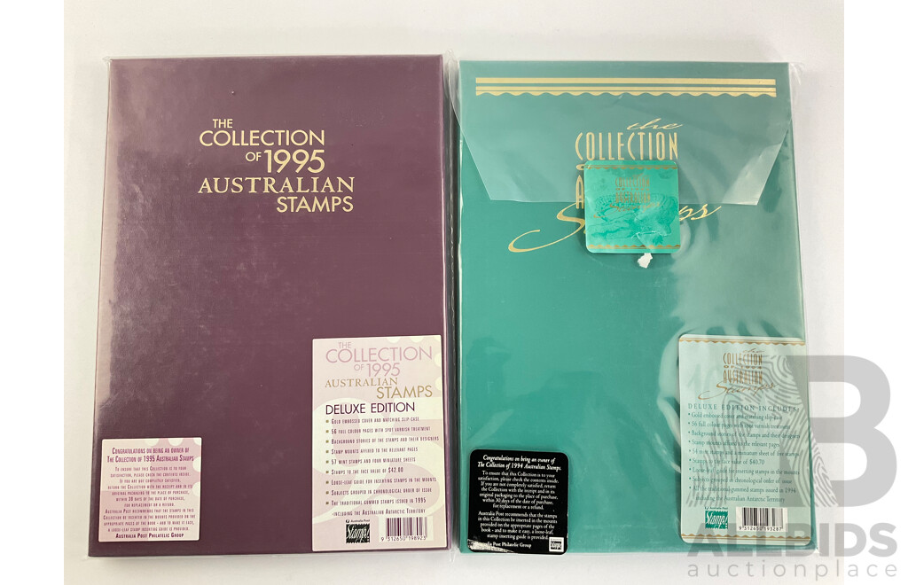 Australian 1994 and 1995 Deluxe Edition Annual Stamp Albums - Face Value $82