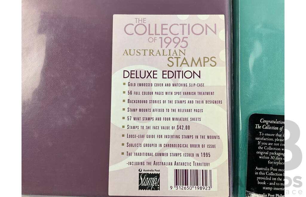 Australian 1994 and 1995 Deluxe Edition Annual Stamp Albums - Face Value $82