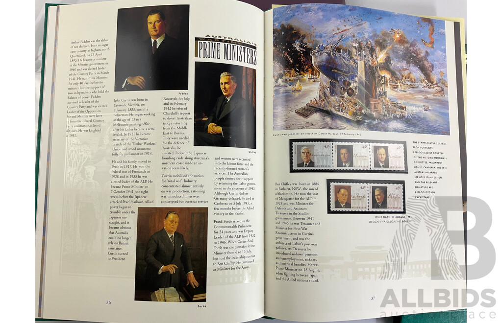 Australian 1994 and 1995 Deluxe Edition Annual Stamp Albums - Face Value $82