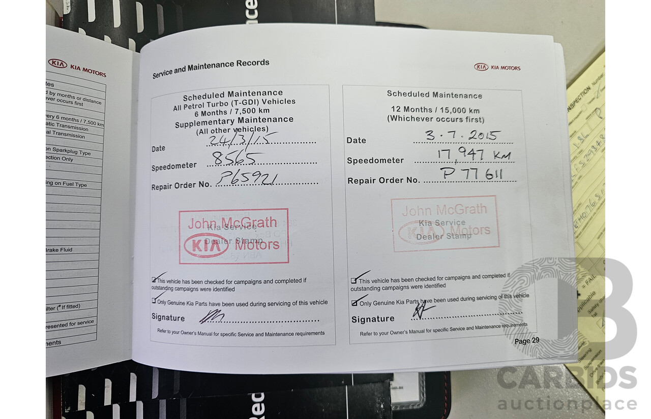 7/2014 Kia Cerato S YD MY14 5d Hatchback White 1.8L