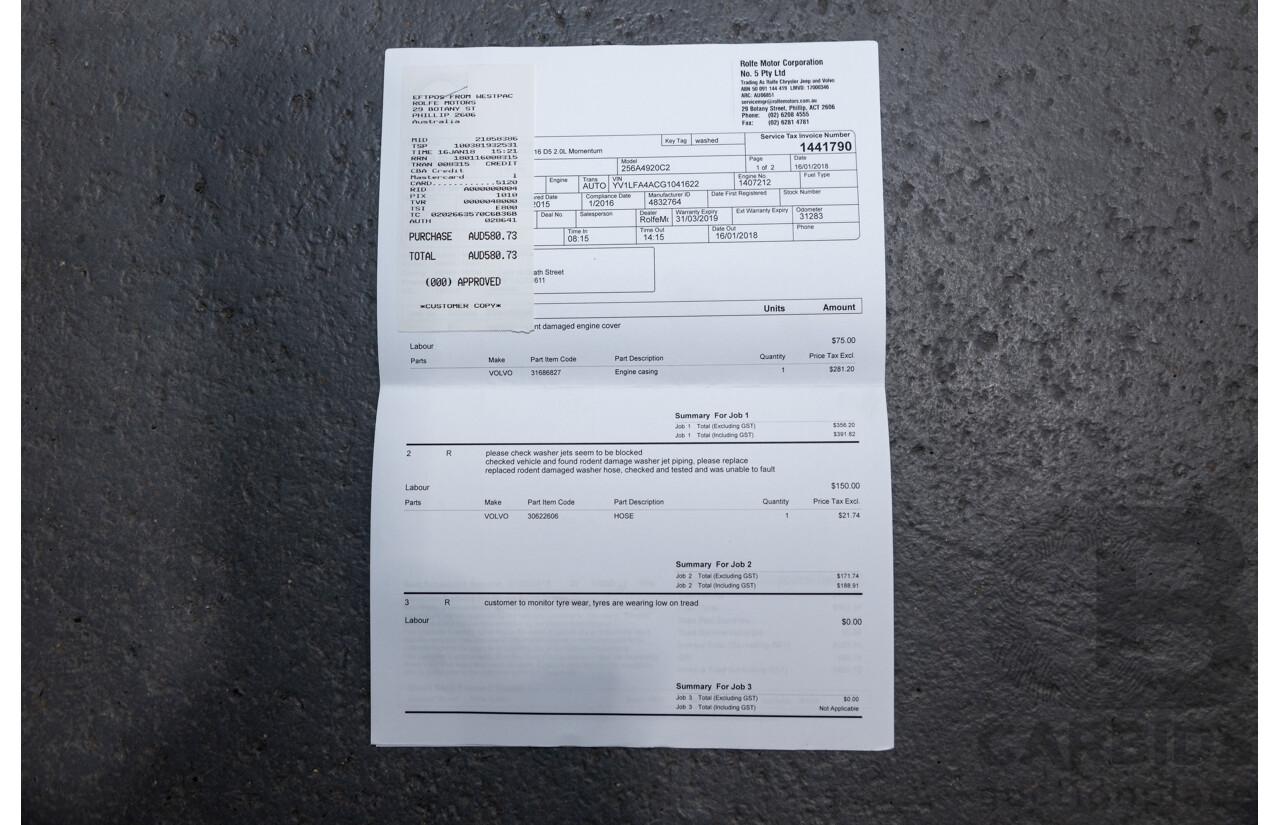1/2016 Volvo XC90 D5 2.0 Inscription (AWD) 256 MY16 4d Wagon Crystal White Twin Turbo Diesel 2.0L - 7 Seater