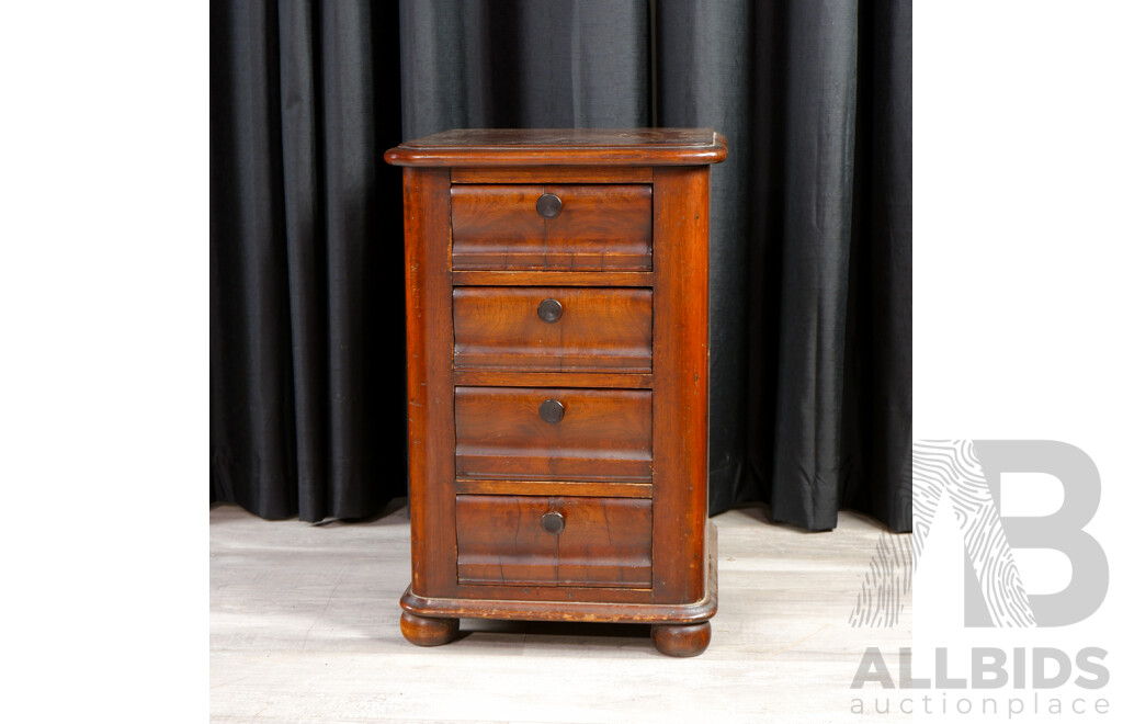 Victorian Four Drawer Bedside Chest