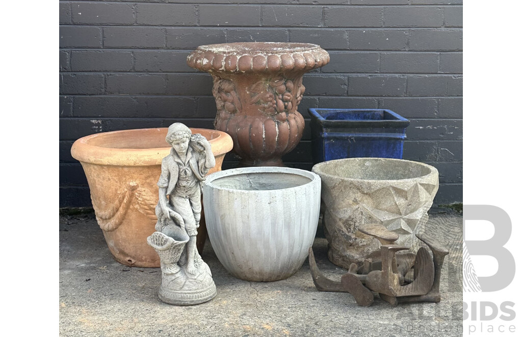 Collection of Concrete Garden Pots and Urns