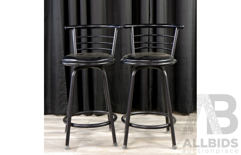 Pair of Retro Metal Bar Stools