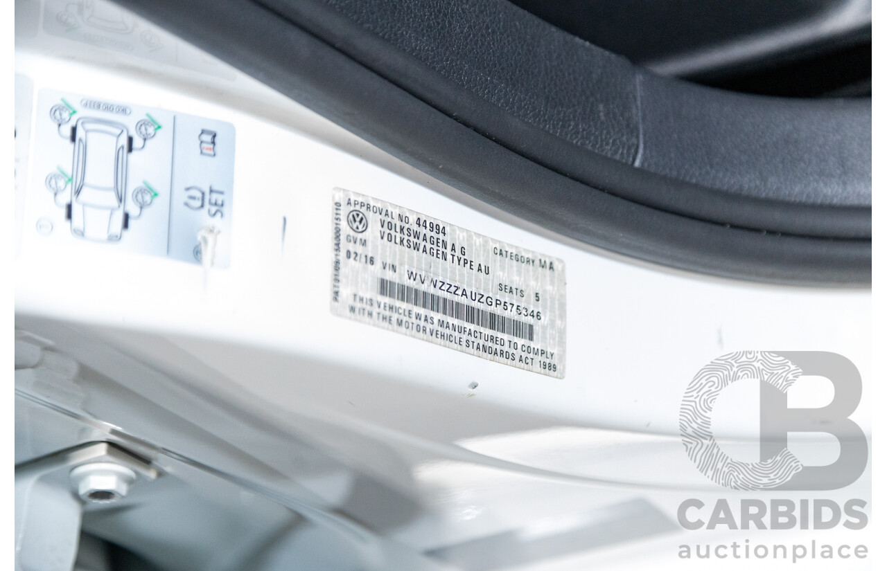 2/2016 Volkswagen Golf Alltrack 132 TSI (AWD) MK7 AU MY16 4d Wagon Pure White Turbo 1.8L