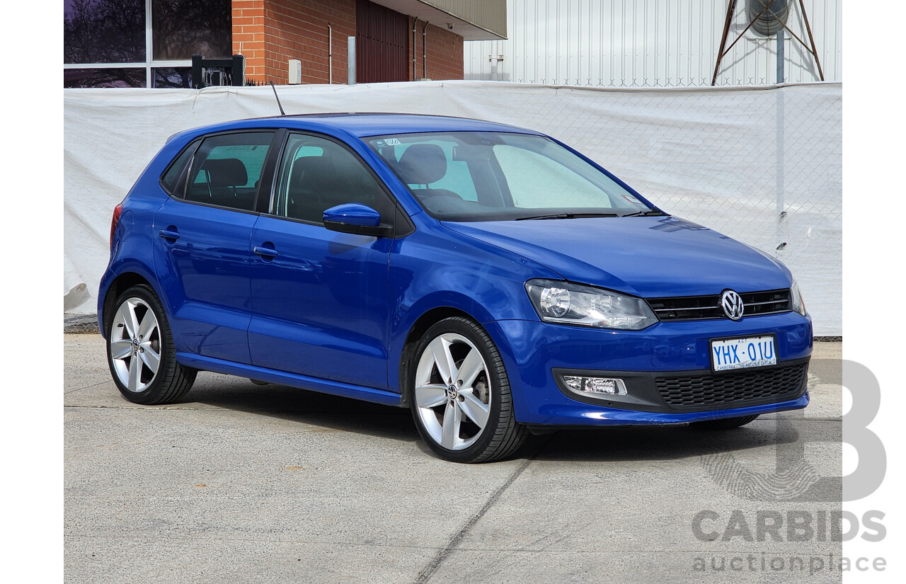 10/2011 Volkswagen Polo 77 TSI COMFORTLINE FWD 6R 5D Hatchback Blue 1.2L