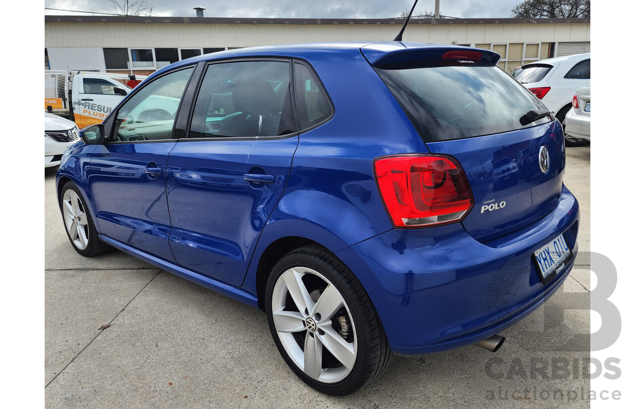 10/2011 Volkswagen Polo 77 TSI COMFORTLINE FWD 6R 5D Hatchback Blue 1.2L