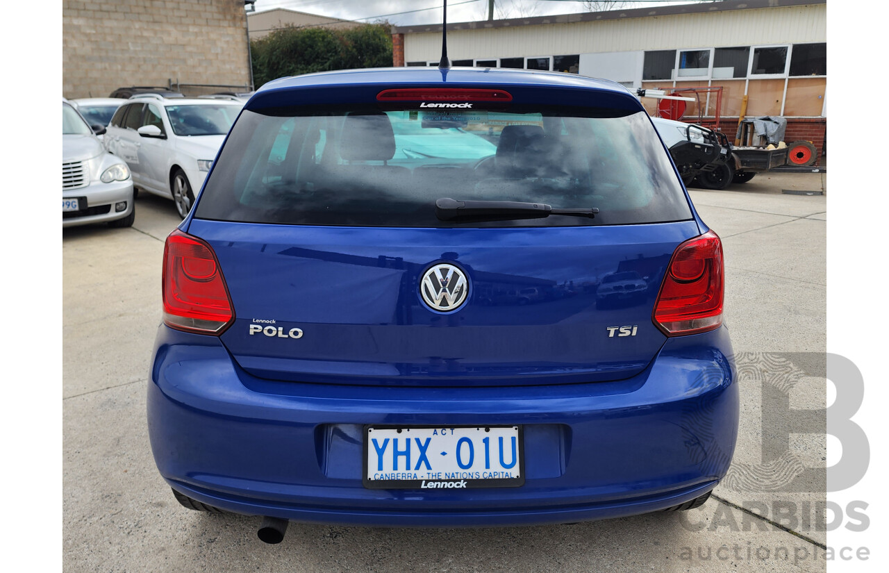 10/2011 Volkswagen Polo 77 TSI COMFORTLINE FWD 6R 5D Hatchback Blue 1.2L