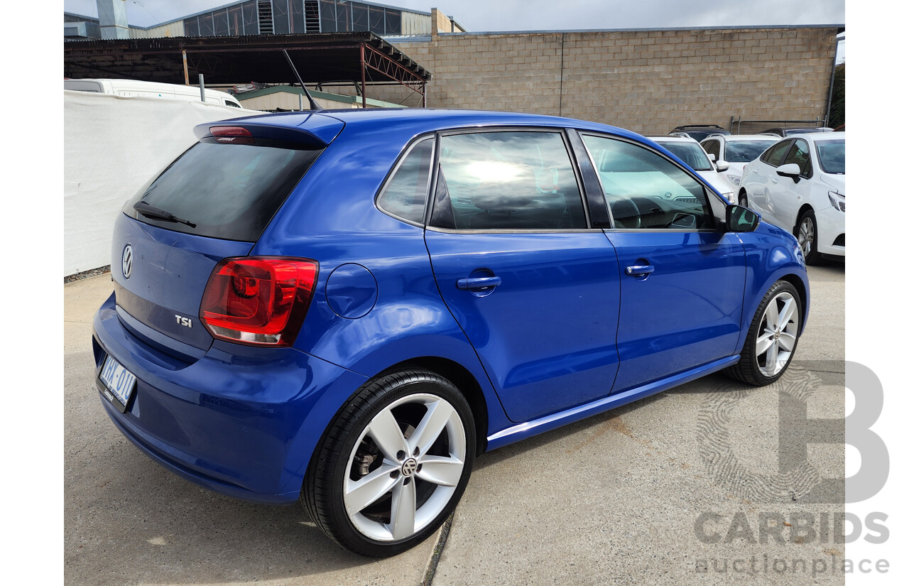 10/2011 Volkswagen Polo 77 TSI COMFORTLINE FWD 6R 5D Hatchback Blue 1.2L