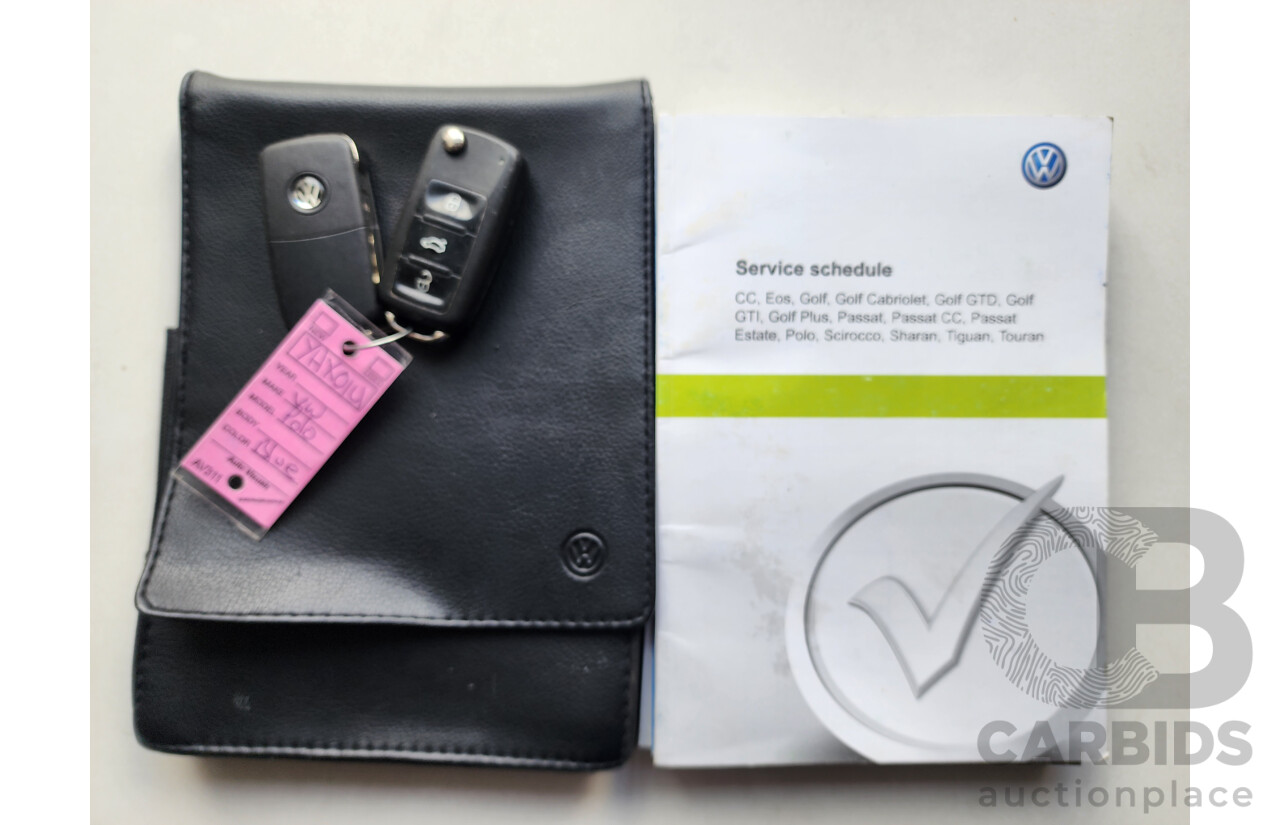 10/2011 Volkswagen Polo 77 TSI COMFORTLINE FWD 6R 5D Hatchback Blue 1.2L