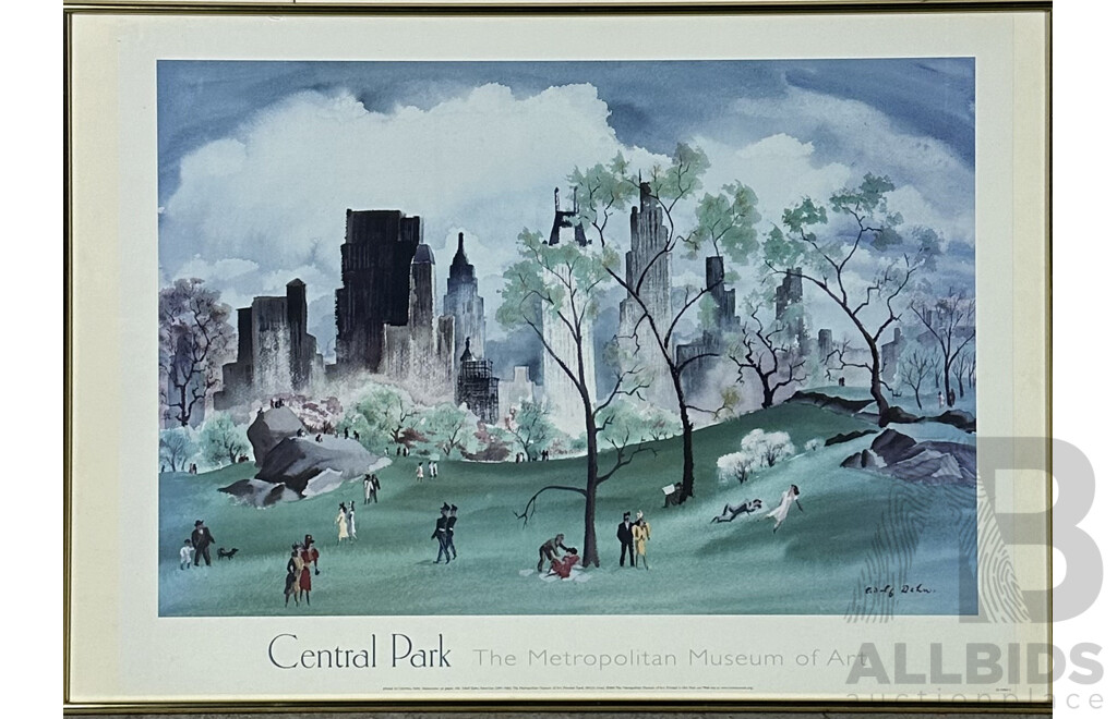 Framed Adolf Dehn 'Spring in Central Park' Poster
