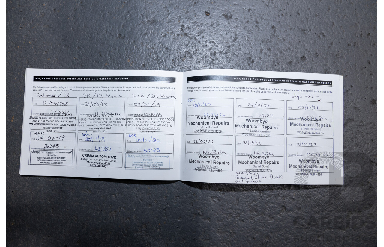 3/2018 Jeep Grand Cherokee SRT 8 (4x4) WK MY18 4d Wagon Diamond Black Crystal Pearl V8 6.4L