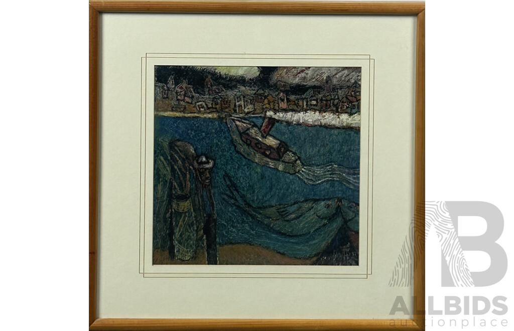 David Mills (20th Century, Australian, 1958-), Port-O-Call, Mixed Media Pastels on Board