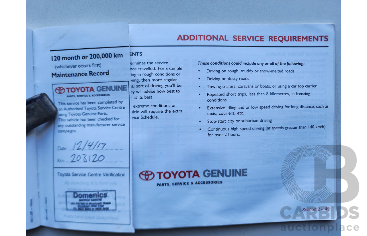 02/2010 Toyota Hi-Ace LWB RWD TRH201R 4D Van White 2.7L