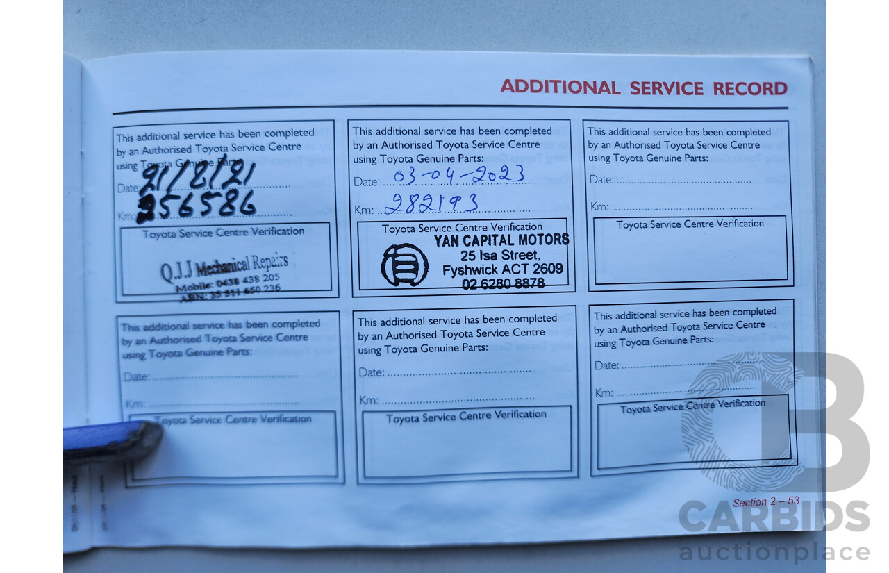 02/2010 Toyota Hi-Ace LWB RWD TRH201R 4D Van White 2.7L