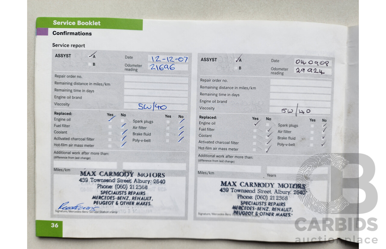 09/2003 Mercedes-Benz C180 KOMPRESSOR ELEGANCE RWD W203 4D Sedan Silver 1.8L