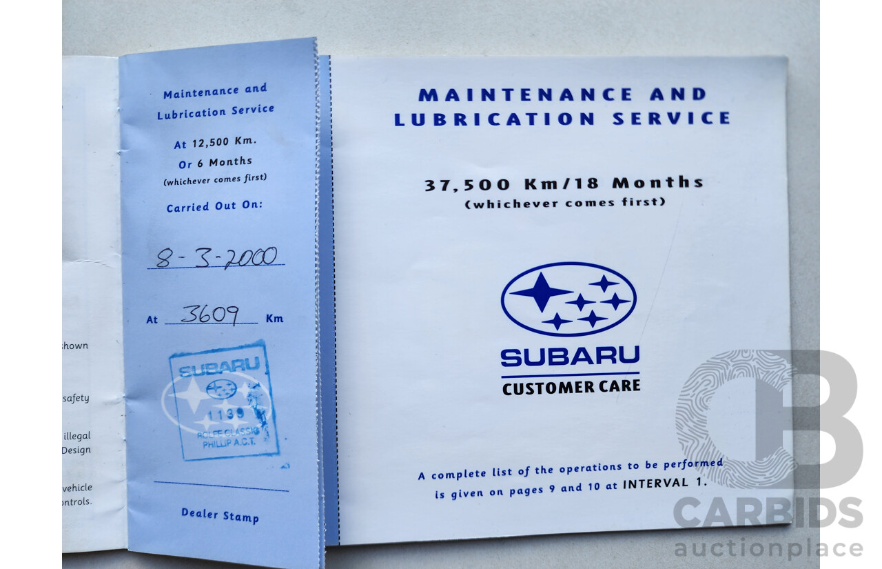 09/1999 Subaru Outback  AWD MY99 4D Wagon White 2.5L