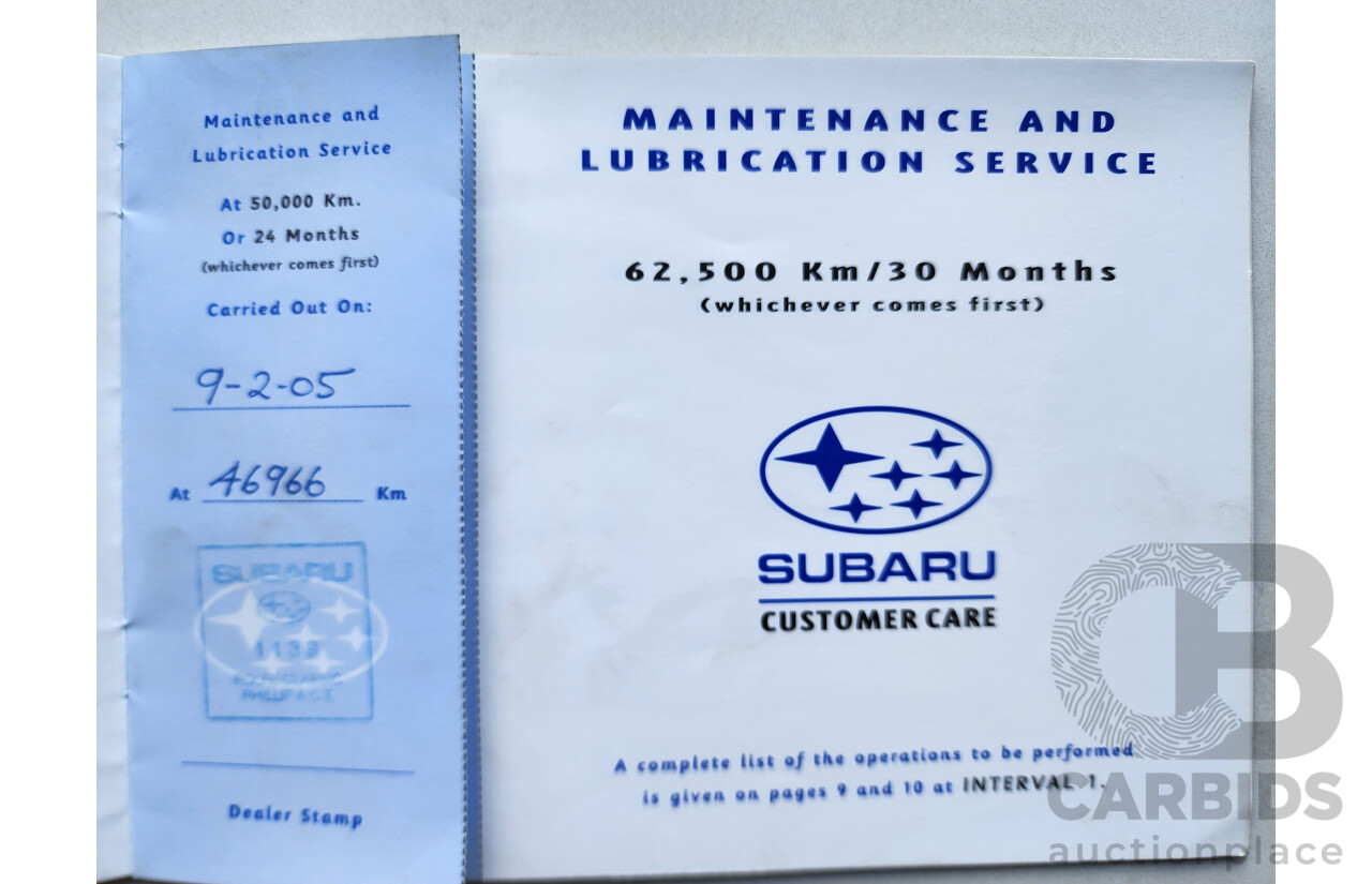 09/1999 Subaru Outback  AWD MY99 4D Wagon White 2.5L