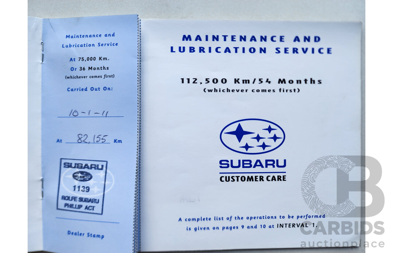 09/1999 Subaru Outback  AWD MY99 4D Wagon White 2.5L