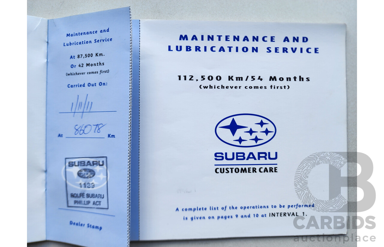 09/1999 Subaru Outback  AWD MY99 4D Wagon White 2.5L