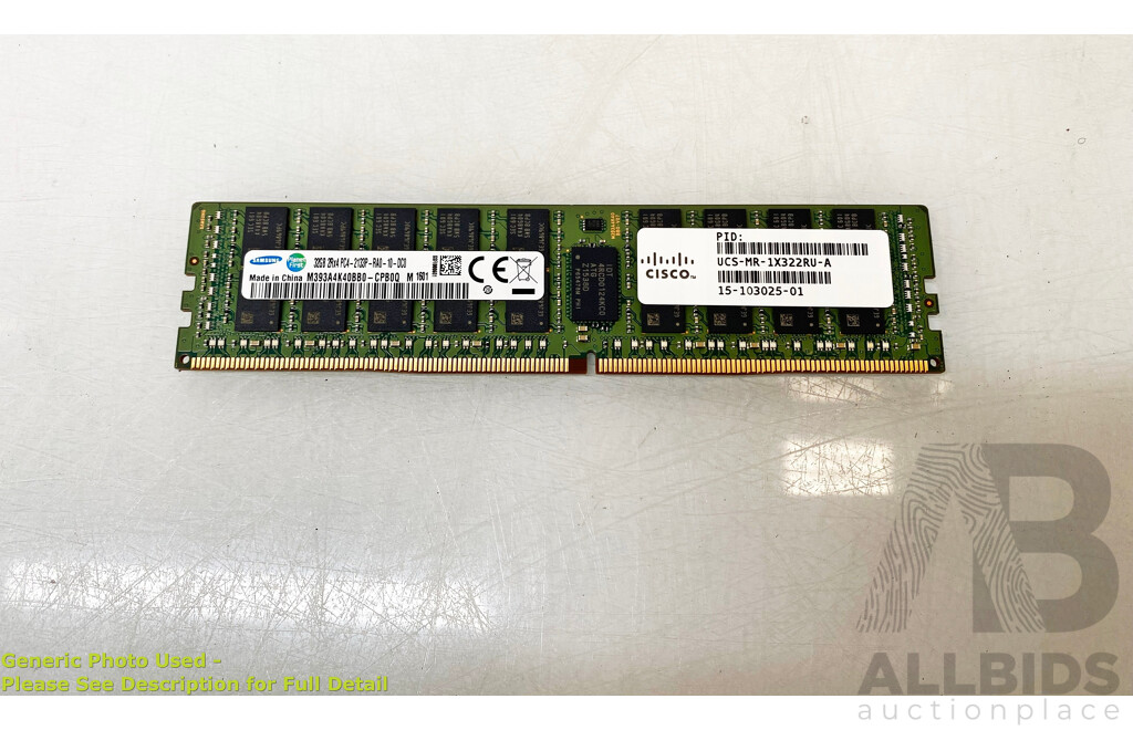 Samsung 32GB ECC DDR4 RDIMM RAM - Lot of Four