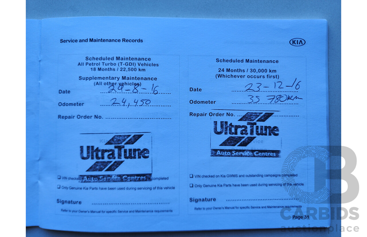 09/2015 Kia Rio S FWD UB MY15 3D Hatchback White 1.4L