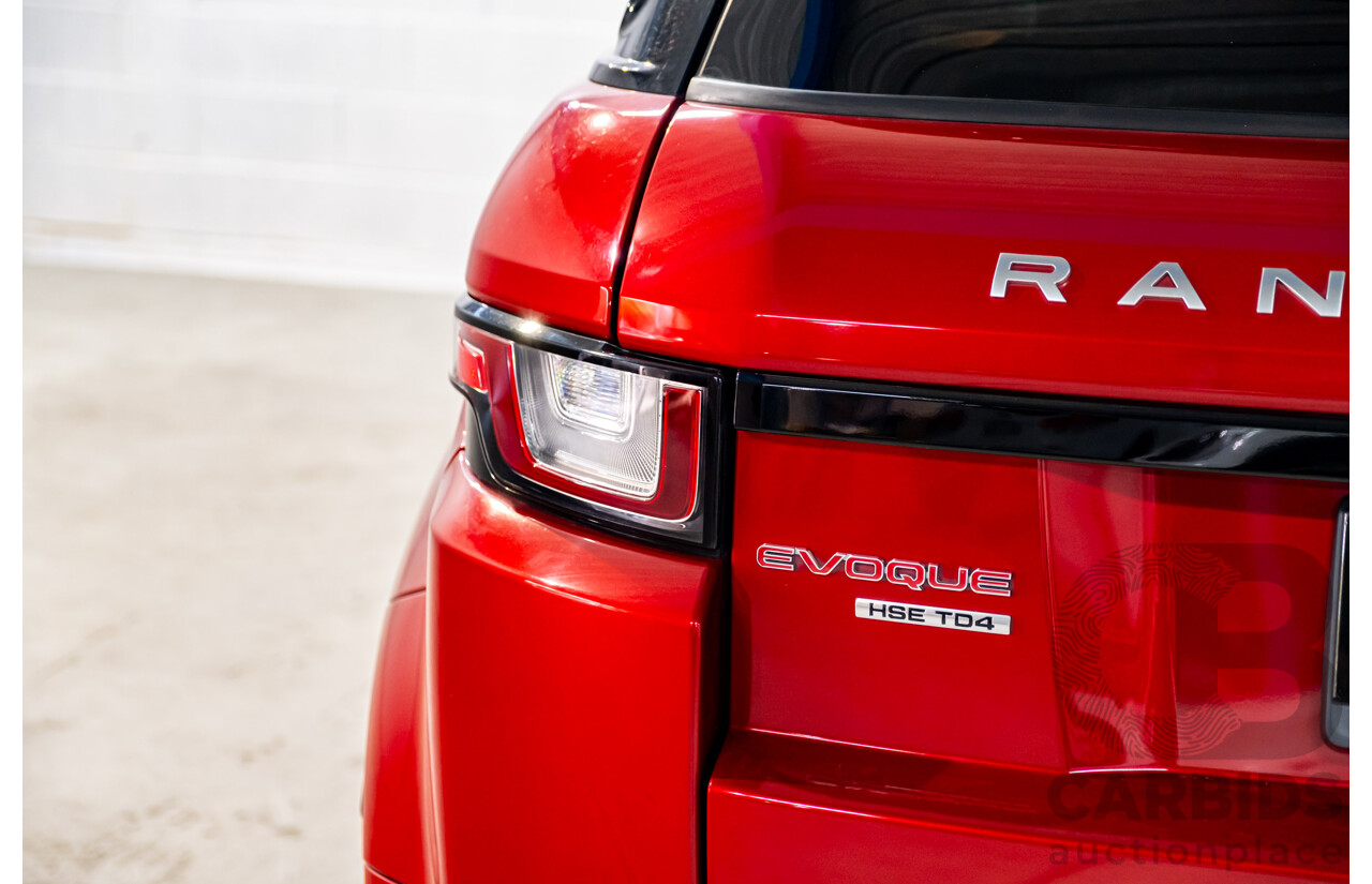 01/2016 Land Rover Range Rover Evoque TD4 180 HSE Dynamic (AWD) LV MY16 4d Wagon Firenze Red Metallic Turbo Diesel 2.0L