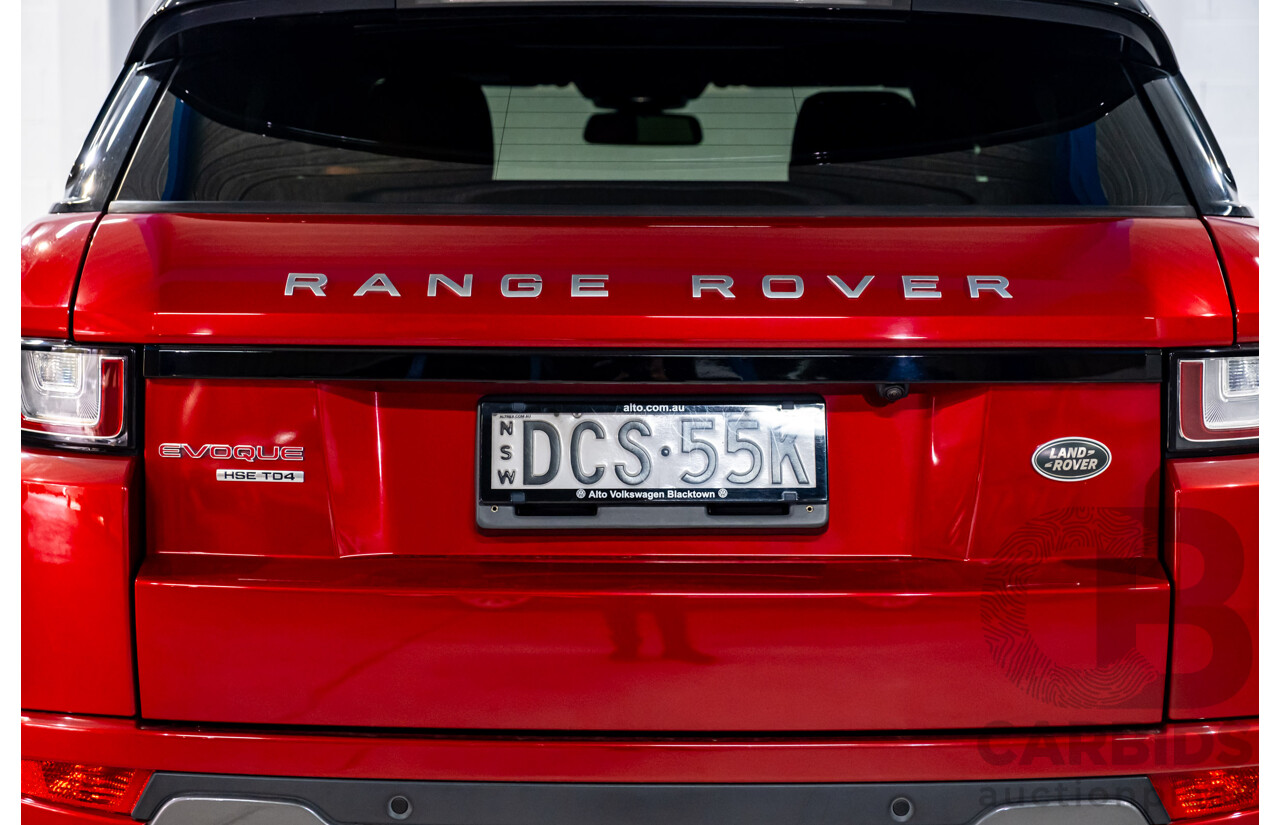 01/2016 Land Rover Range Rover Evoque TD4 180 HSE Dynamic (AWD) LV MY16 4d Wagon Firenze Red Metallic Turbo Diesel 2.0L