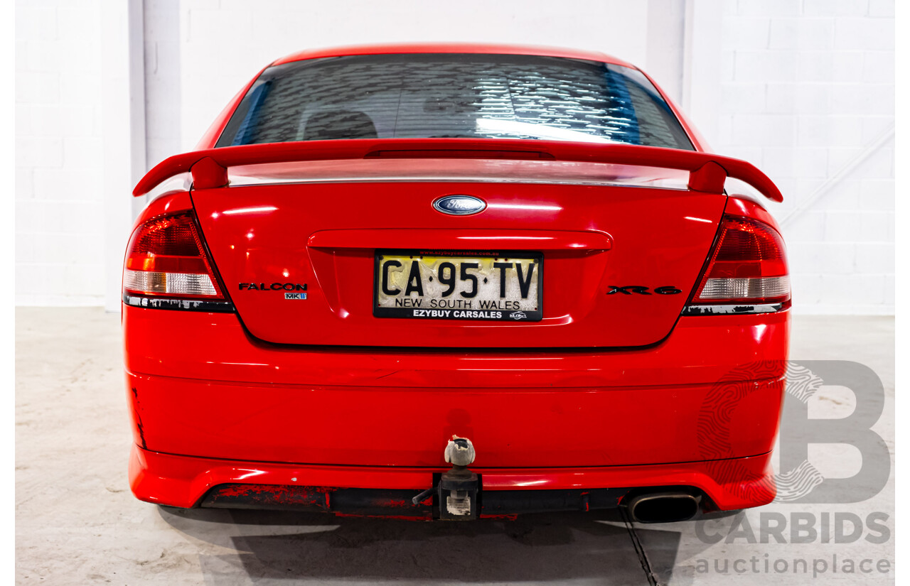 8/2005 Ford Falcon XR6 BA MKII 4d Sedan Red 4.0L